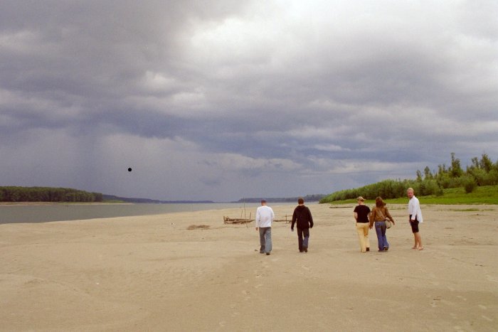 At the beach of the Ob